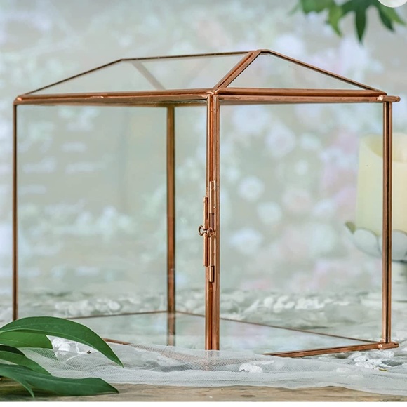 ROSE GOLD CARD BOX WITH LOCK - Picture 2 of 5